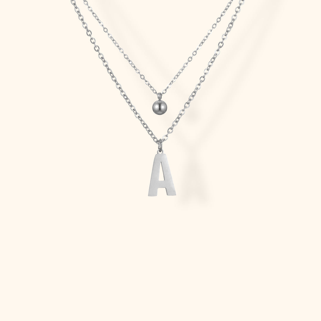 Layered Initial Letter Necklace