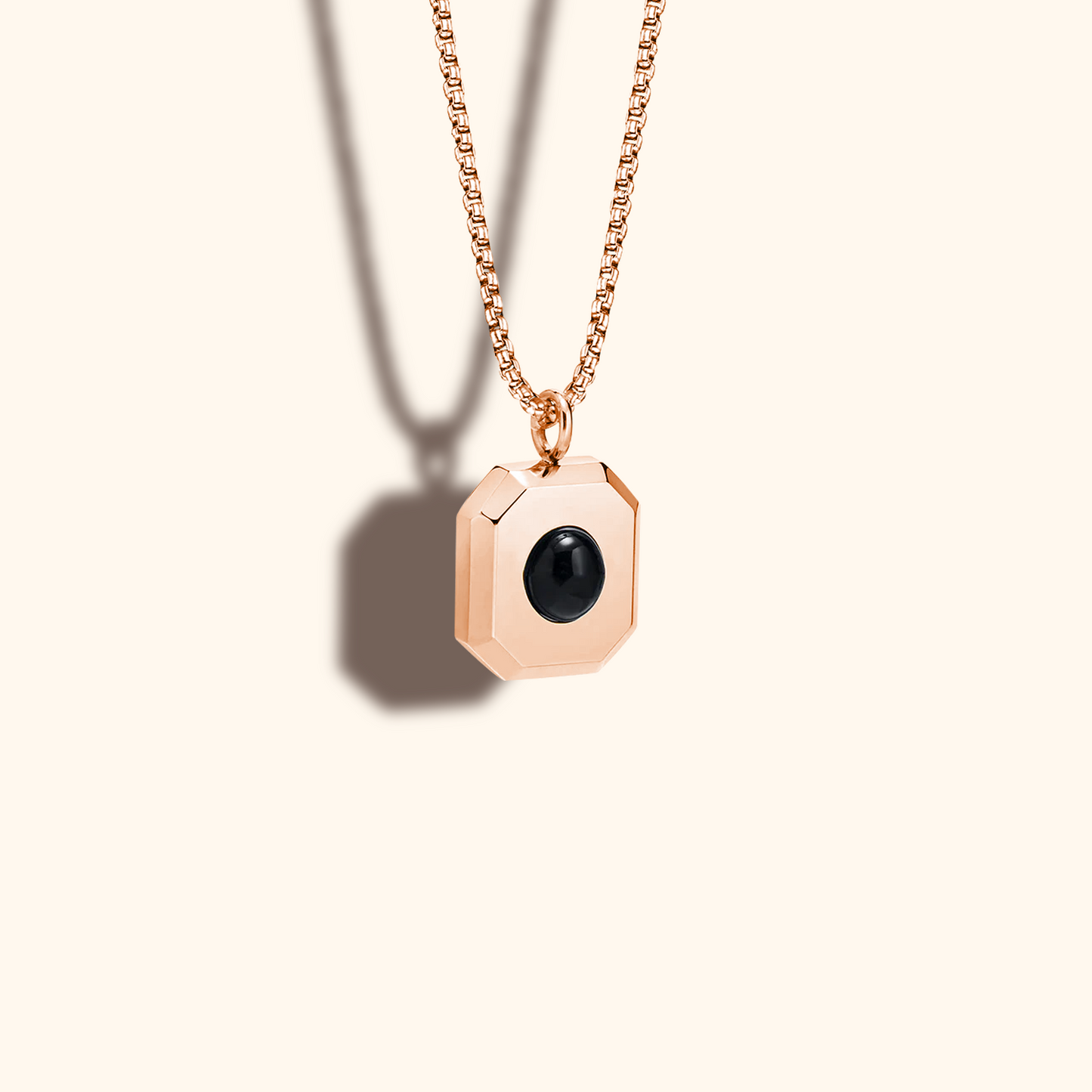 Personalized White Projection Charm Necklace