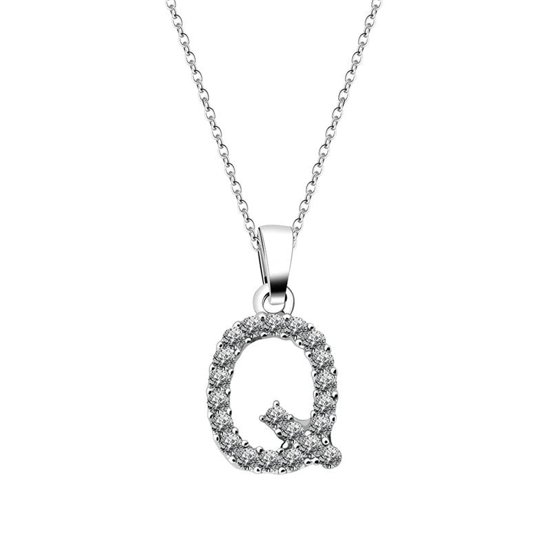 Cubic Zirconia Initial Necklace