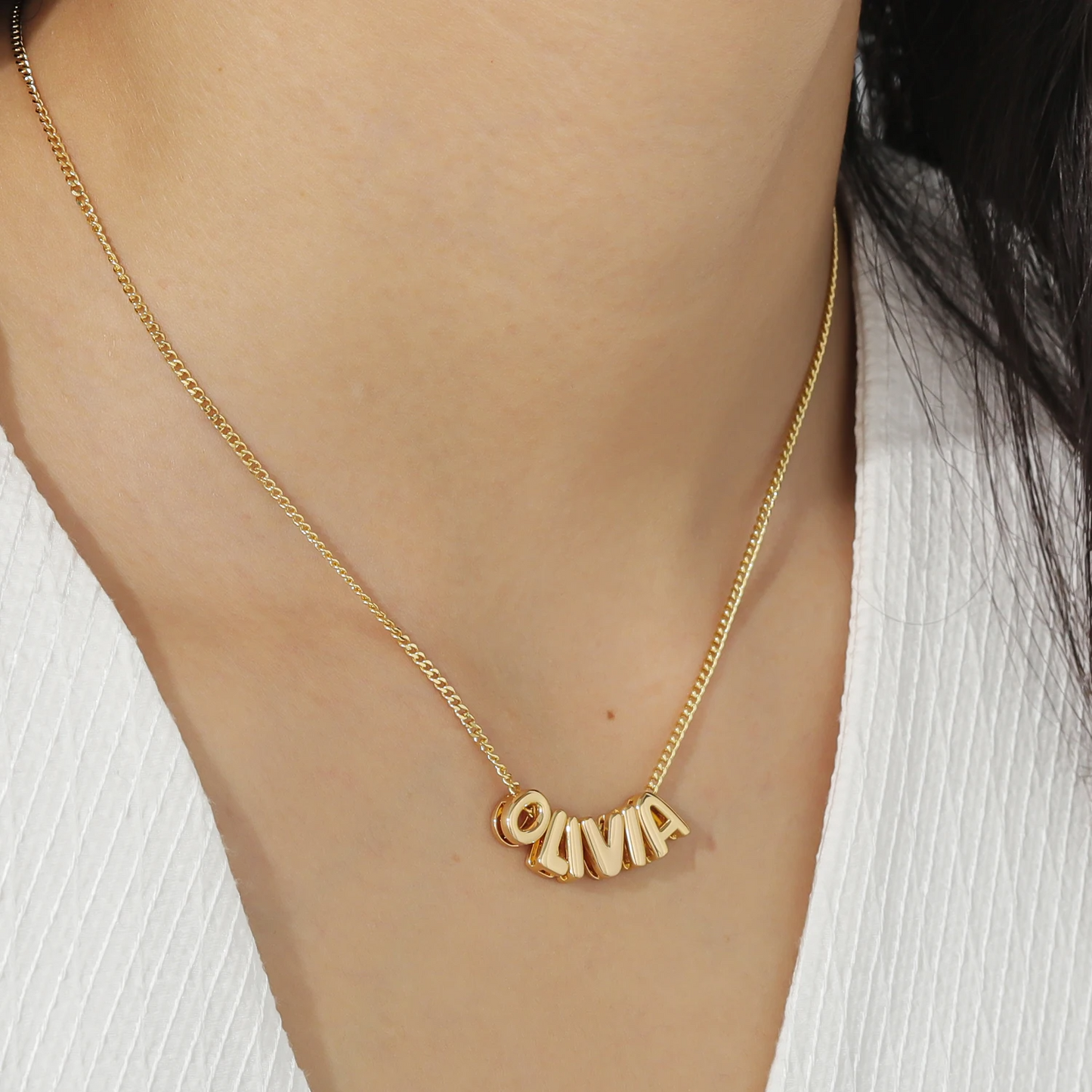 Personalized Bubble Letter Necklace