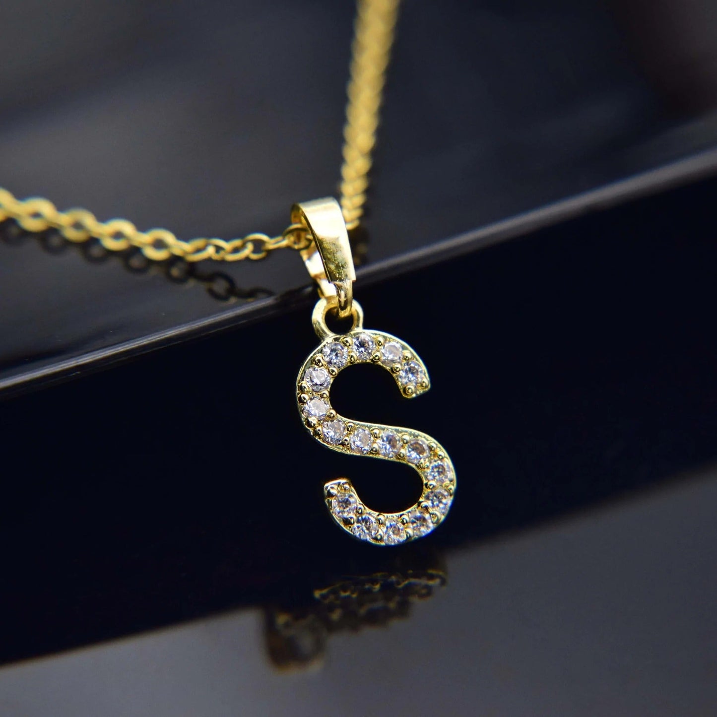 Cubic Zirconia Initial Necklace