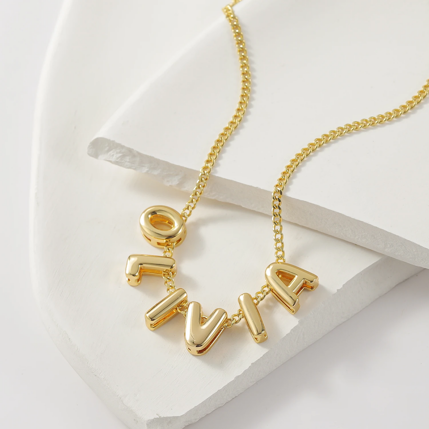 Personalized Bubble Letter Necklace