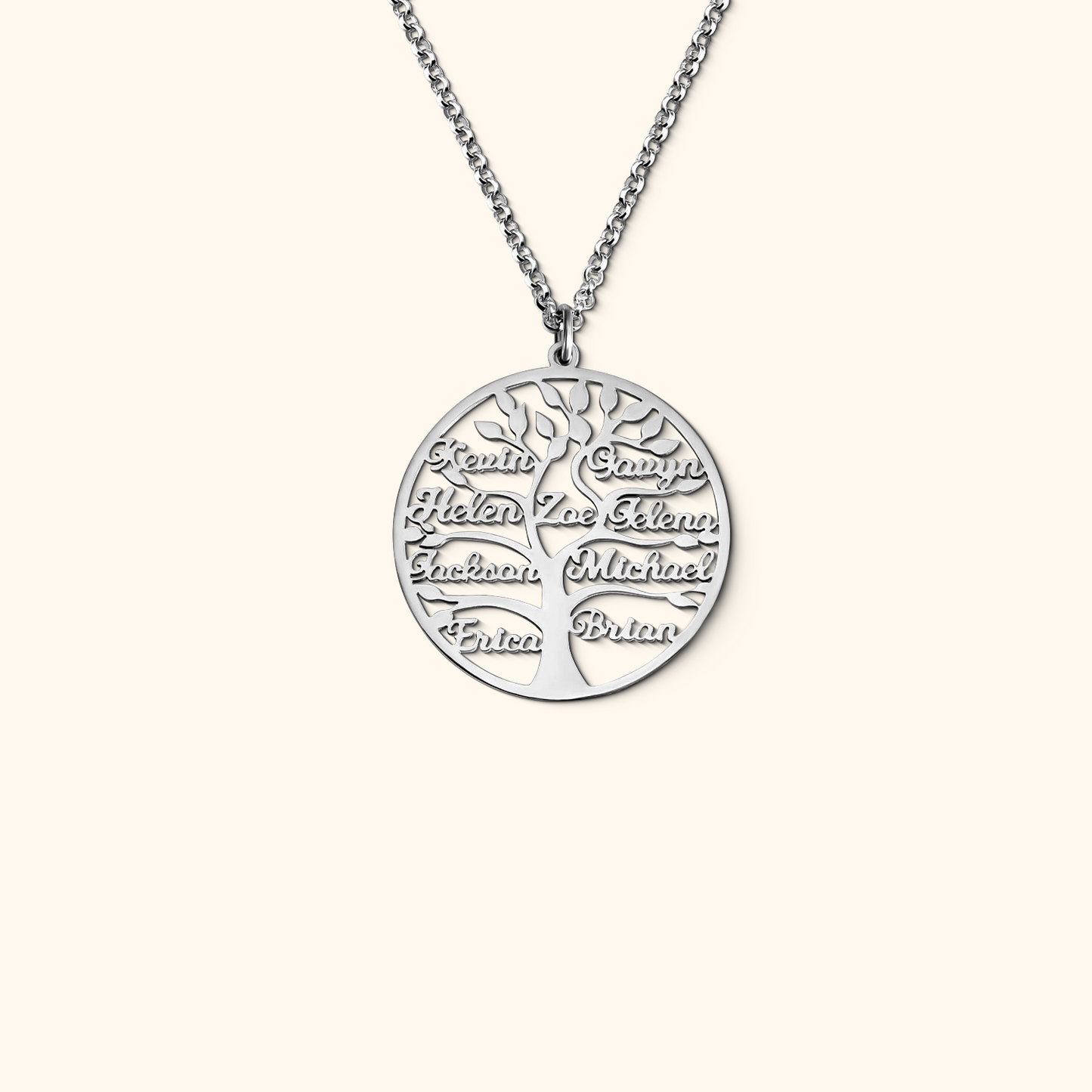 Customizable Family Tree Necklace with 1–9 Names