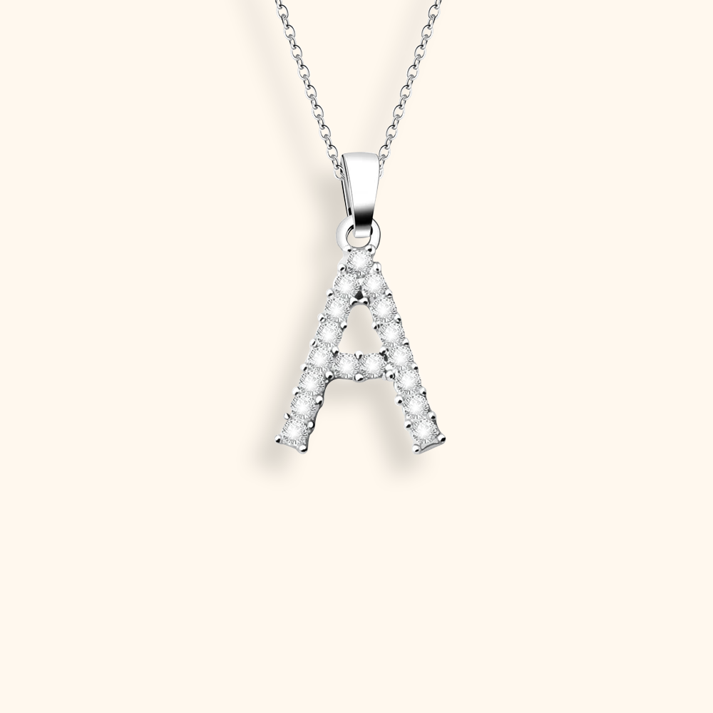 Cubic Zirconia Initial Necklace