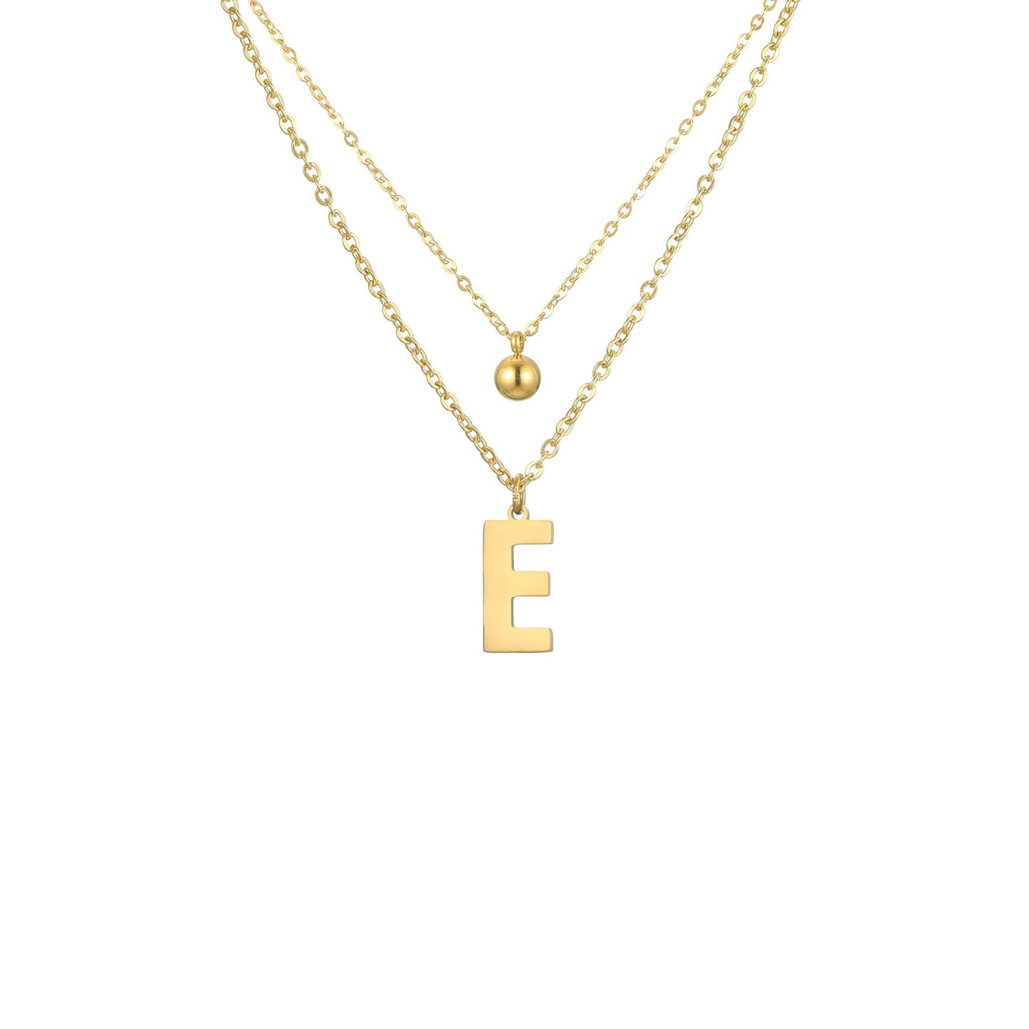 Layered Initial Letter Necklace