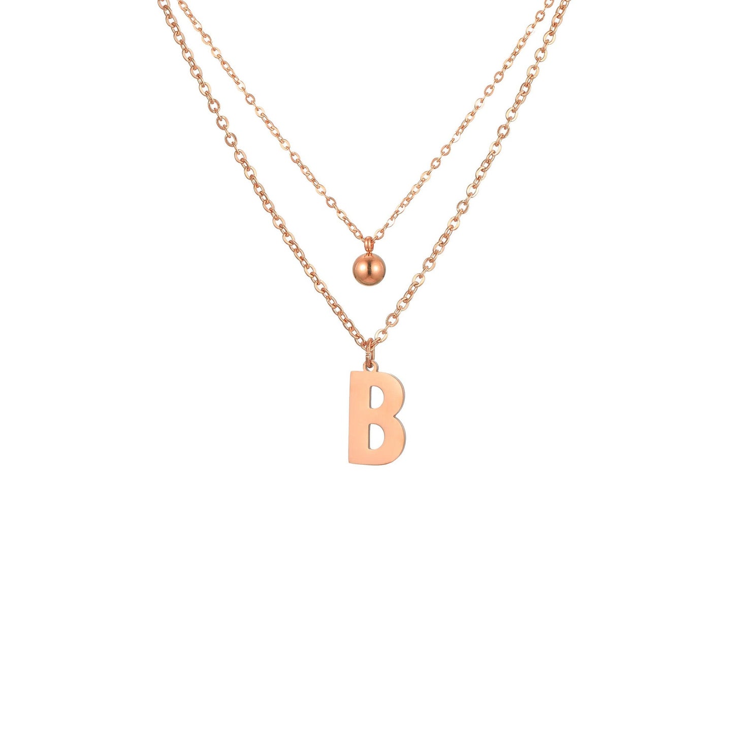 Layered Initial Letter Necklace