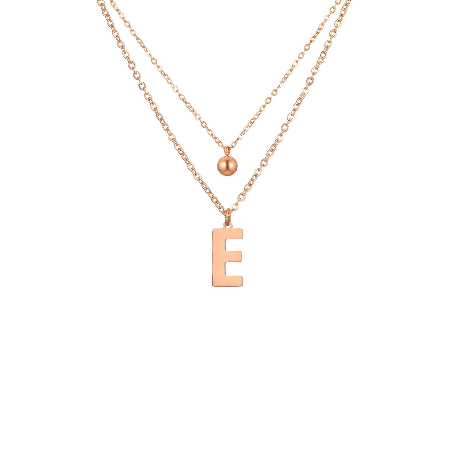 Layered Initial Letter Necklace