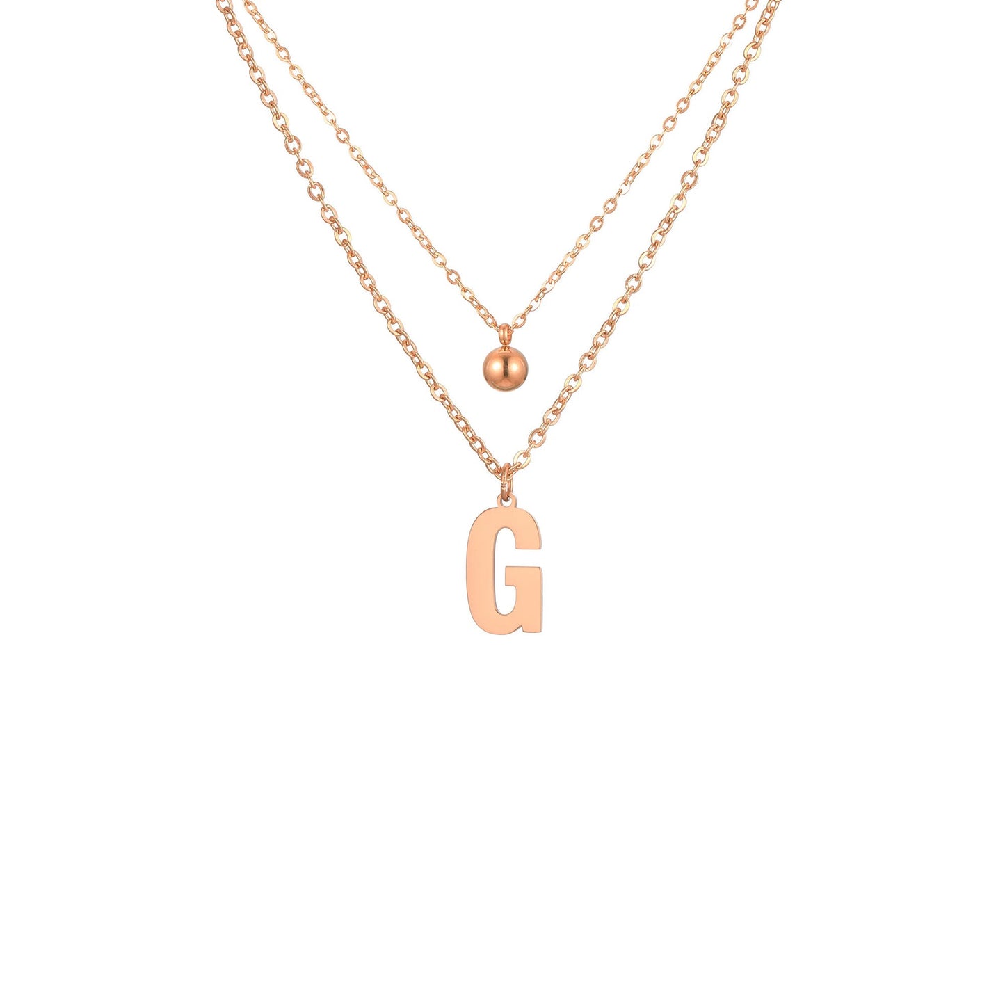 Layered Initial Letter Necklace