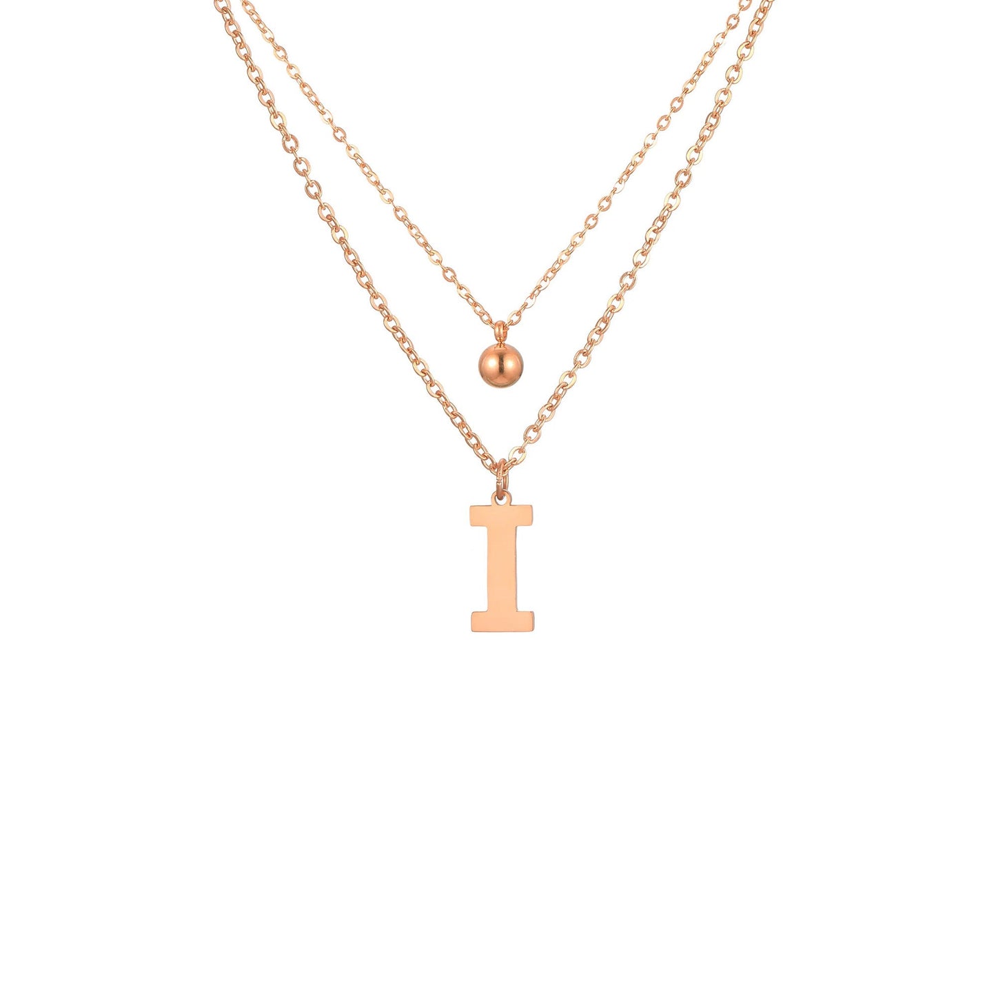 Layered Initial Letter Necklace