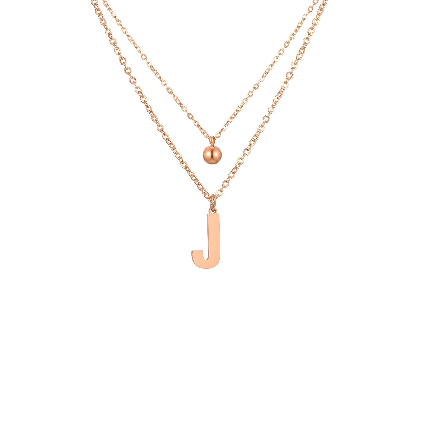 Layered Initial Letter Necklace