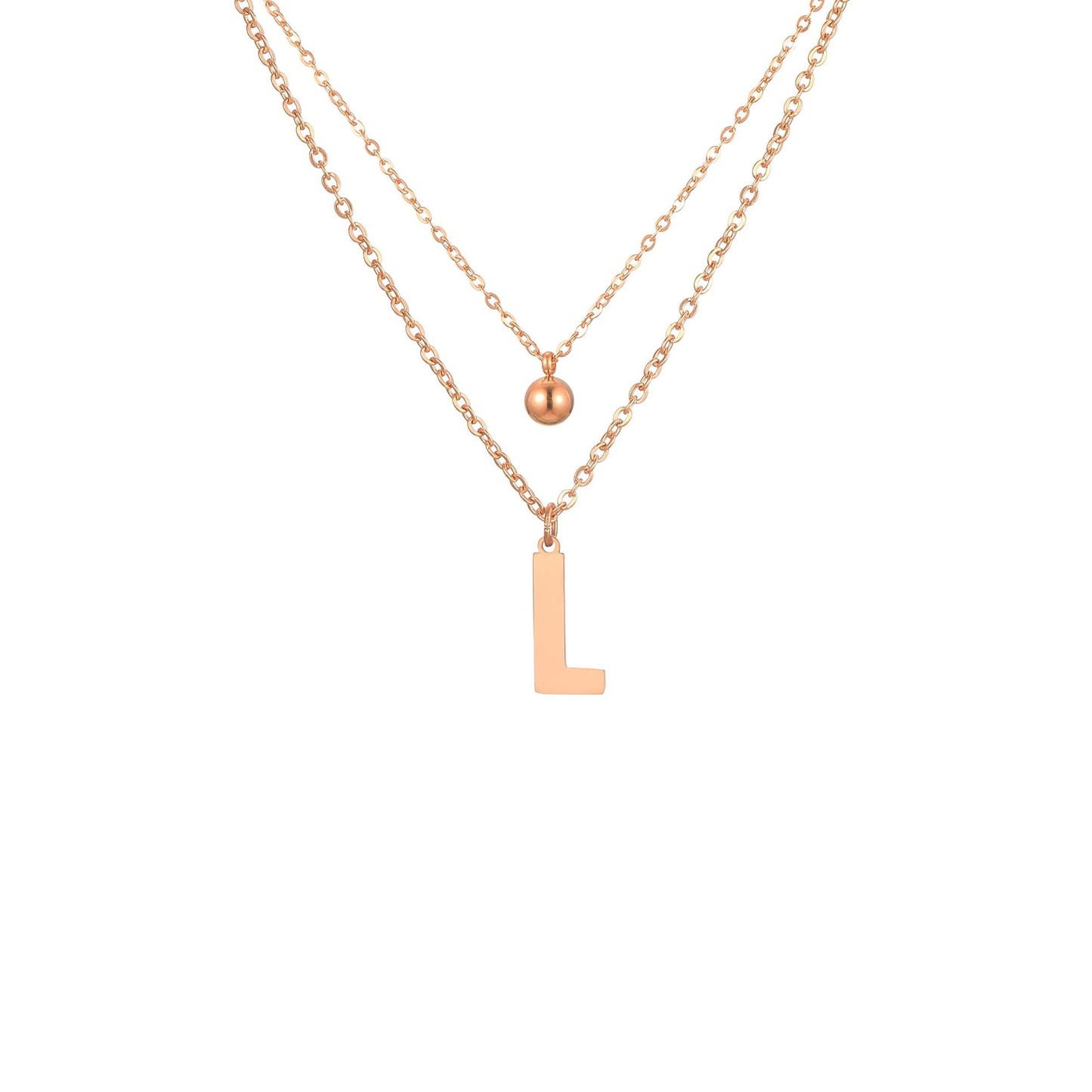 Layered Initial Letter Necklace