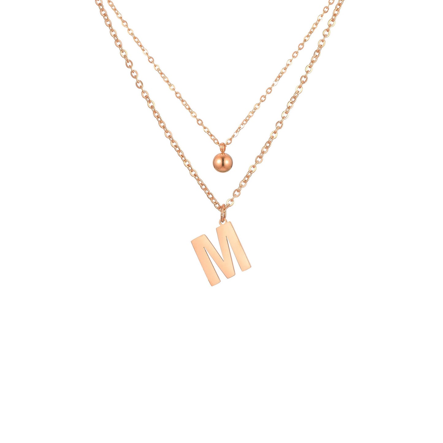 Layered Initial Letter Necklace