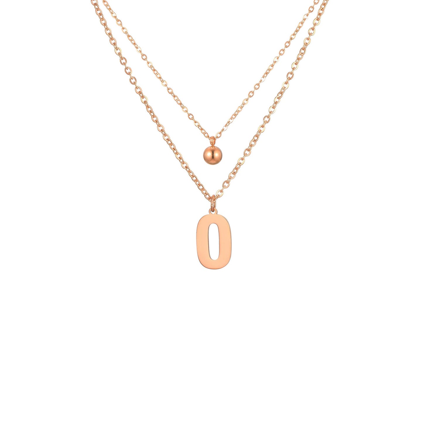 Layered Initial Letter Necklace