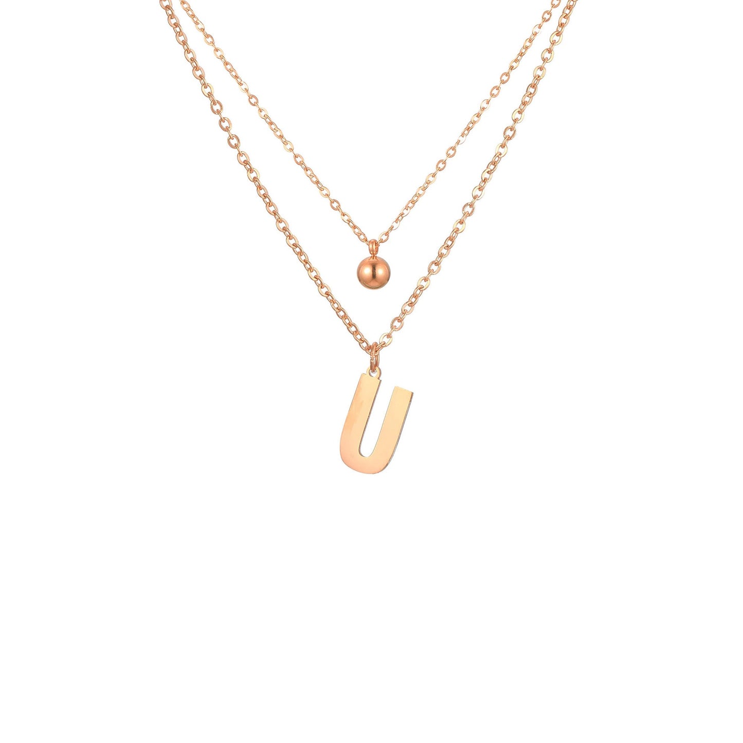 Layered Initial Letter Necklace