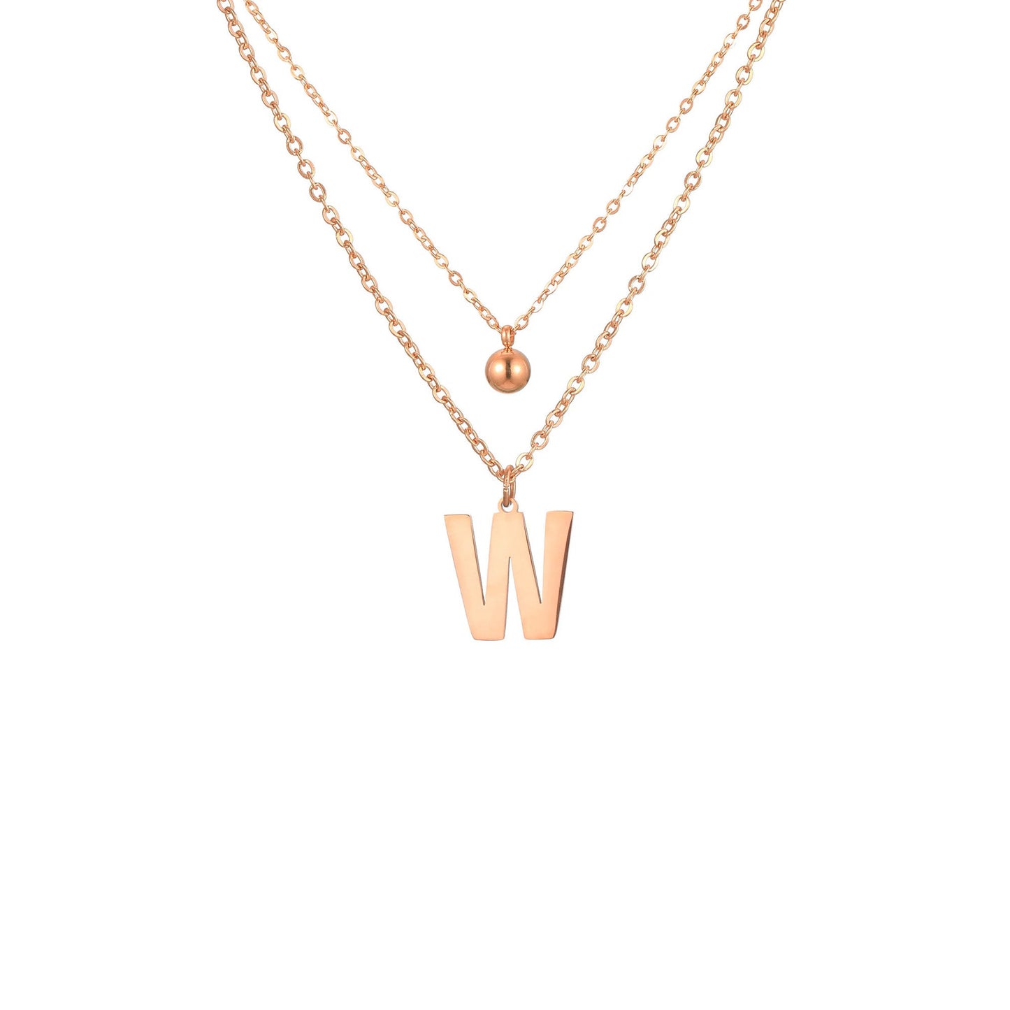 Layered Initial Letter Necklace