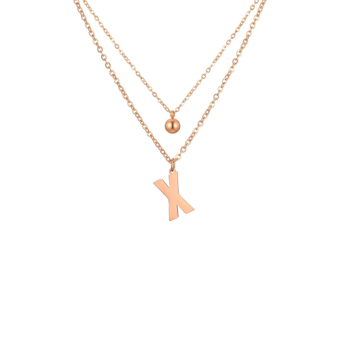 Layered Initial Letter Necklace