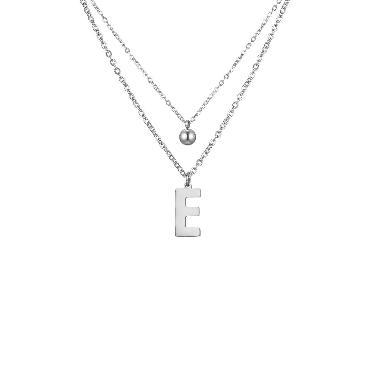 Layered Initial Letter Necklace