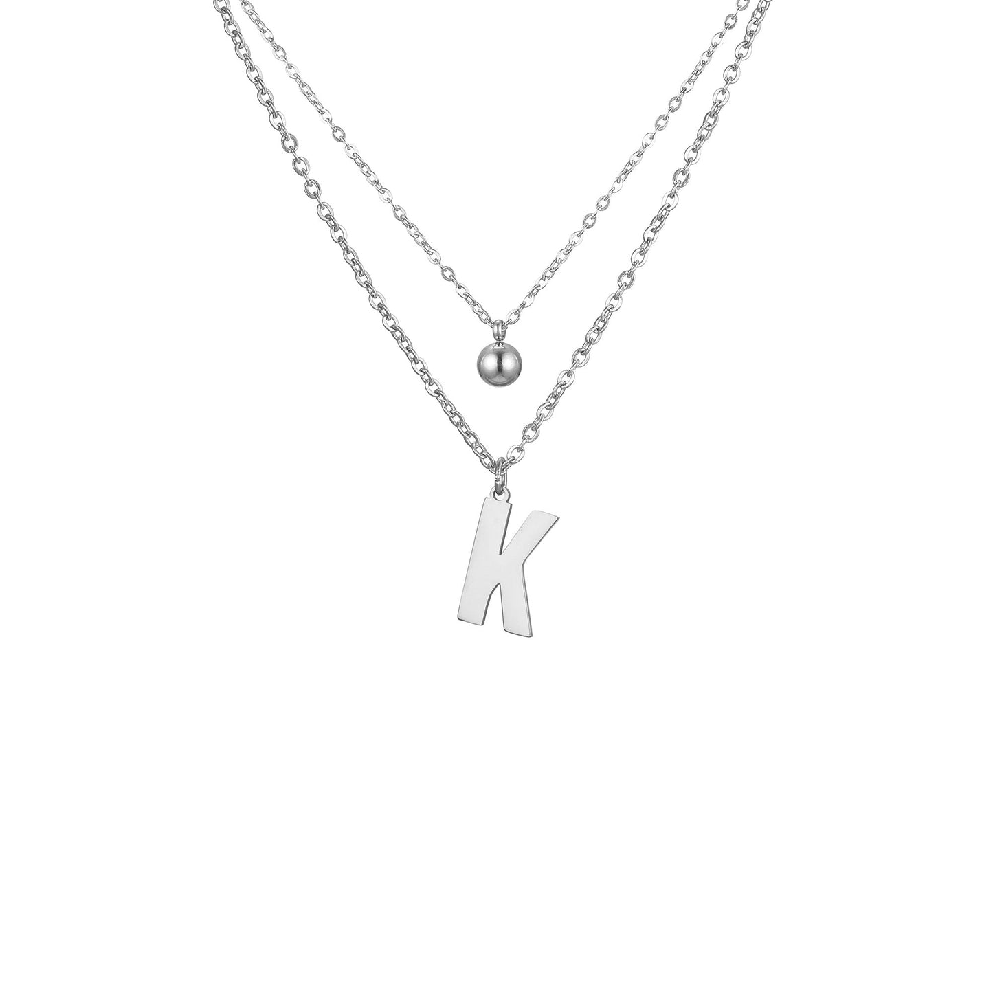 Layered Initial Letter Necklace