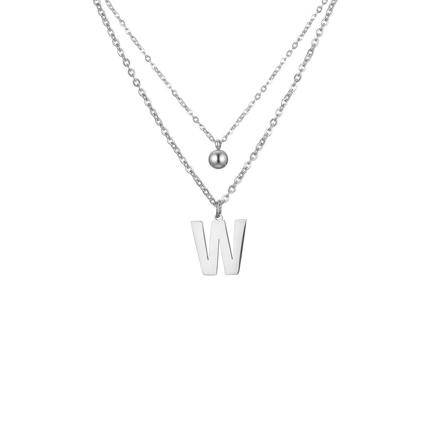 Layered Initial Letter Necklace