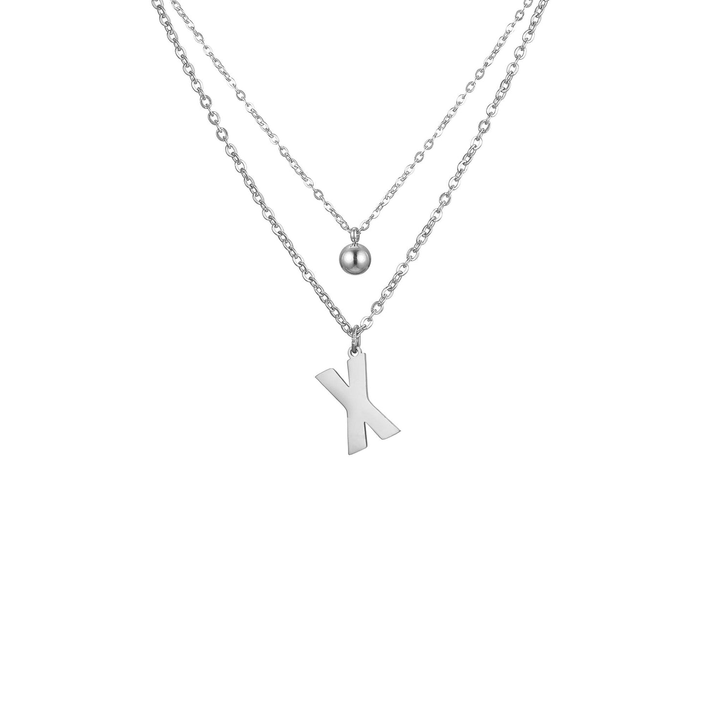 Layered Initial Letter Necklace