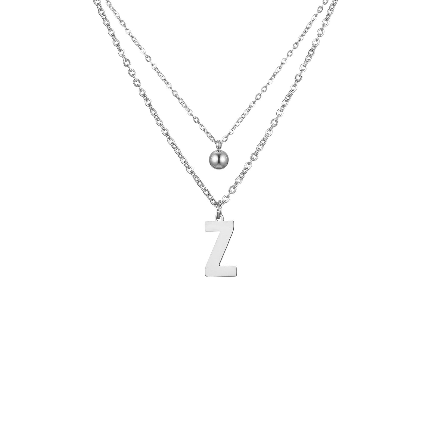 Layered Initial Letter Necklace