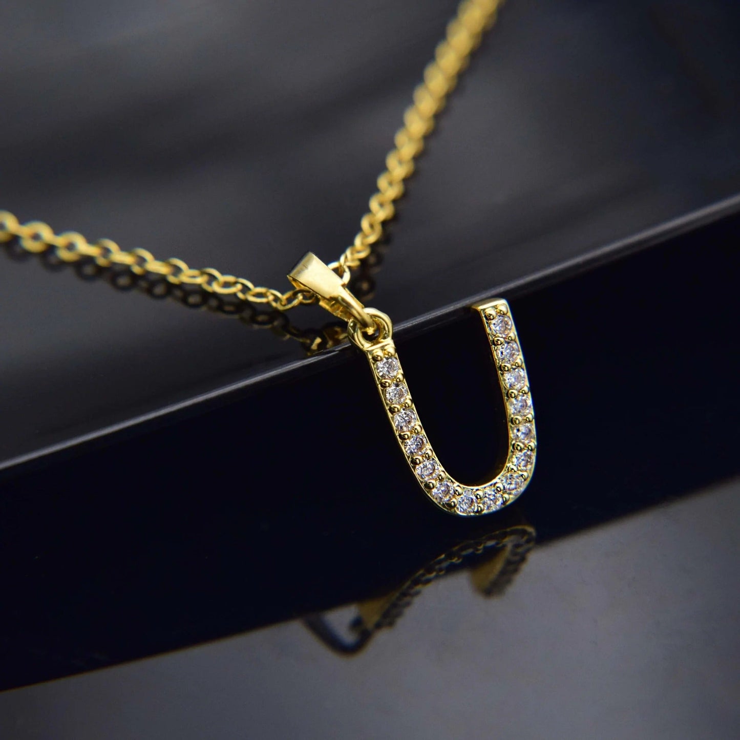 Cubic Zirconia Initial Necklace