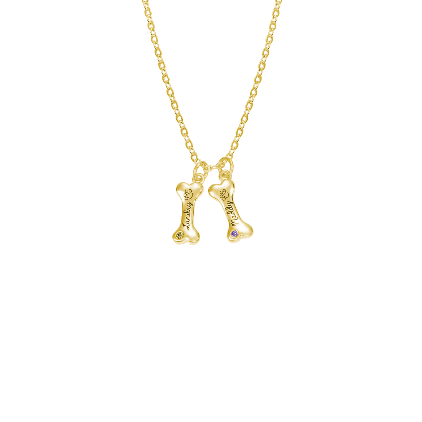 Customizable Dog Bone Collar Necklace