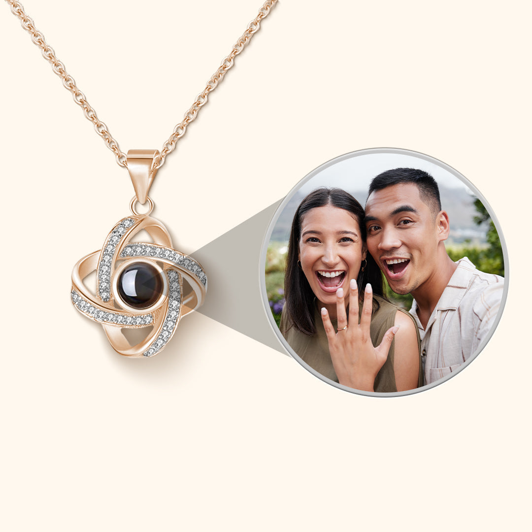 Custom Intertwined Photo Projection Necklace