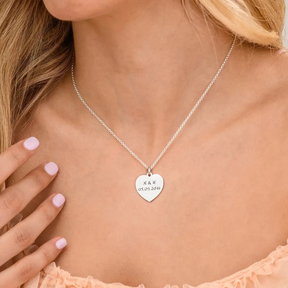 Custom Engraving Heart Necklace