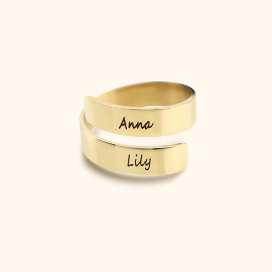 Elegant Two Name Ring
