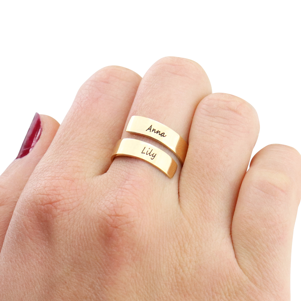 Elegant Two Name Ring