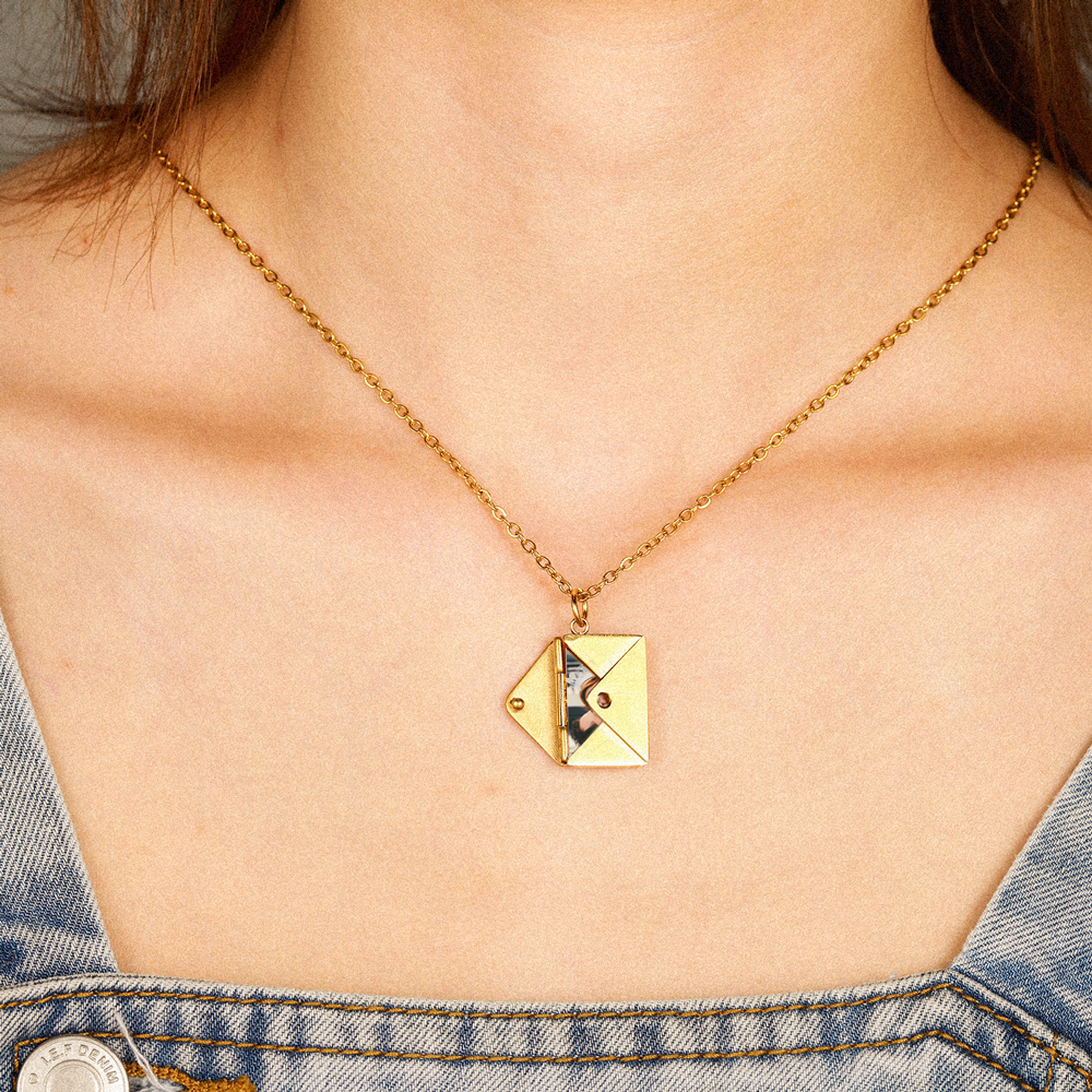 Personalized Photo Envelope Necklace