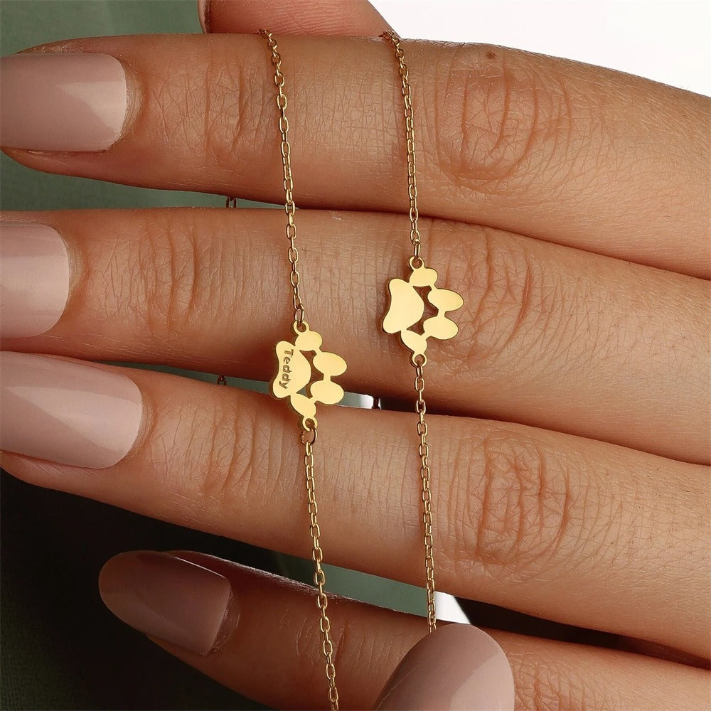 Customizable Paw Print Bracelet