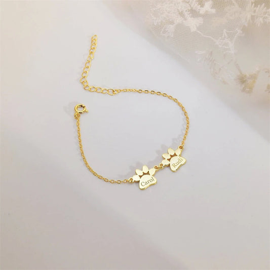 Customizable Paw Print Bracelet