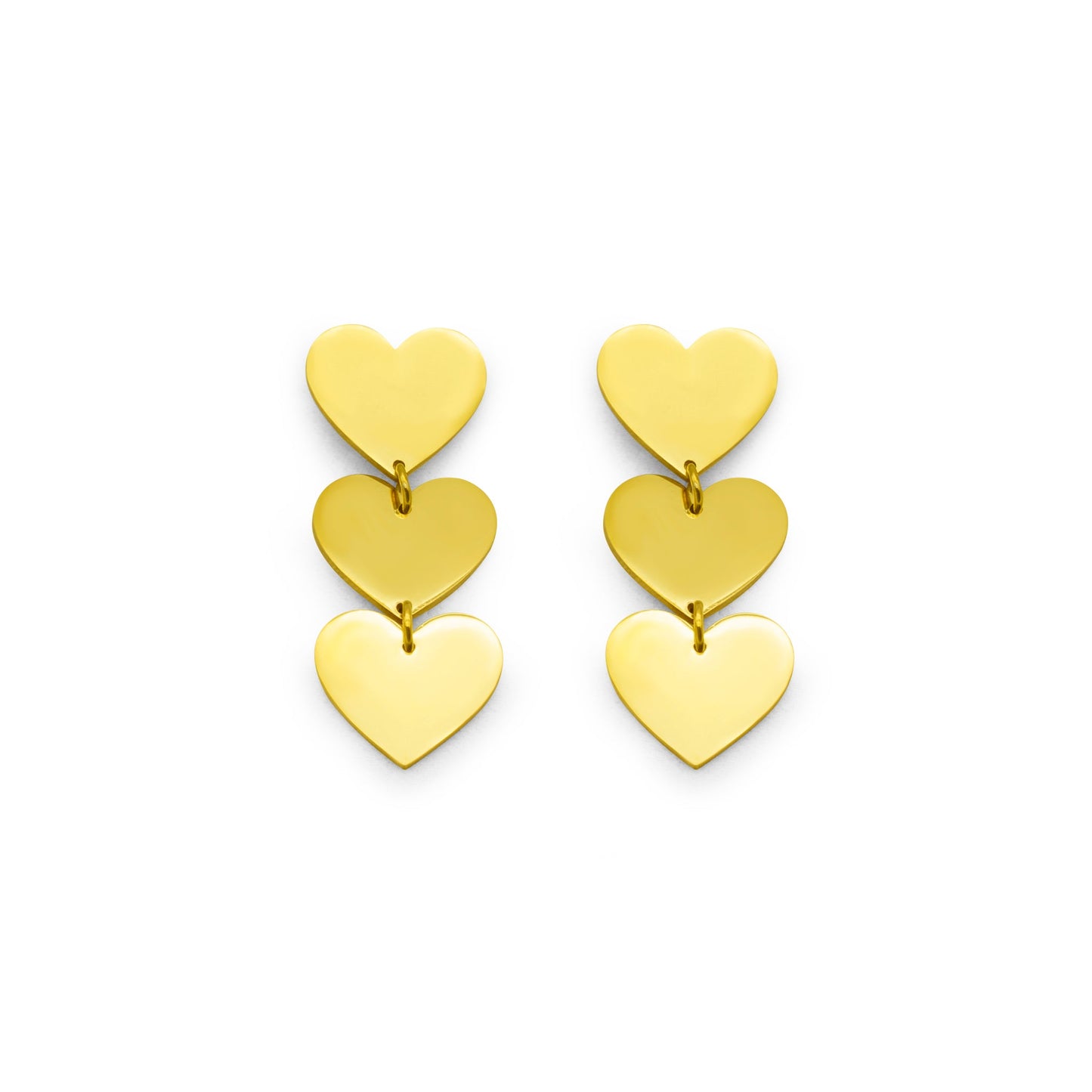 Triple Heart Statement Earrings