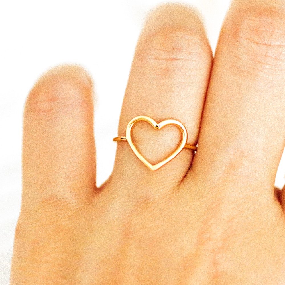 Heart-Shaped Minimalist Ring