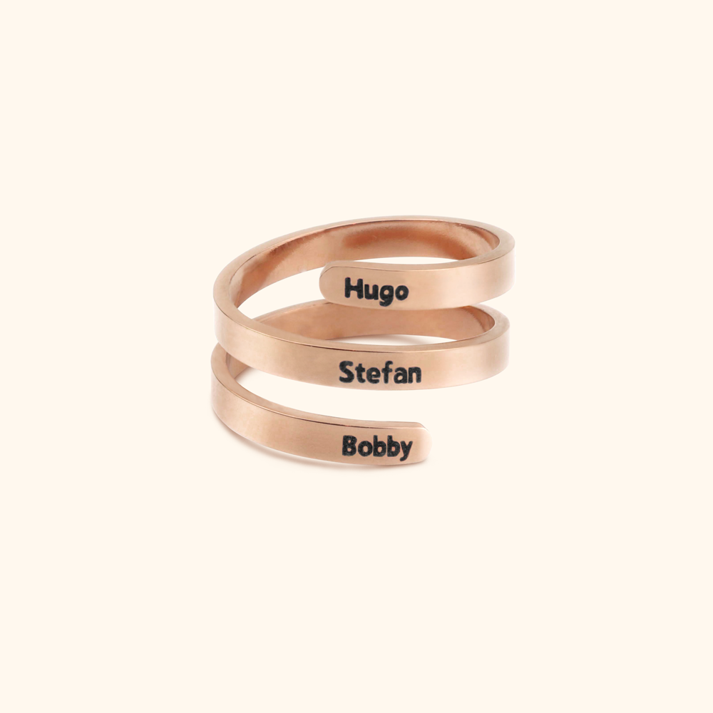 Personalized Luxury Three Name Ring