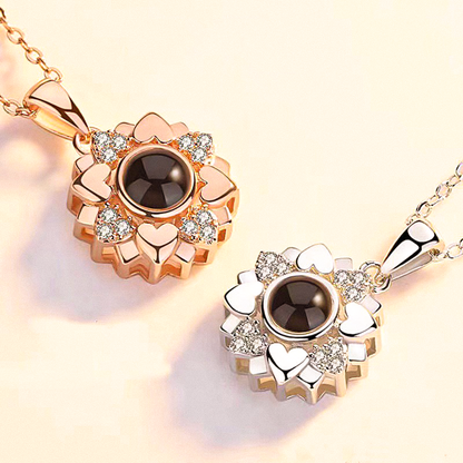 Flower Projection Charm Necklace