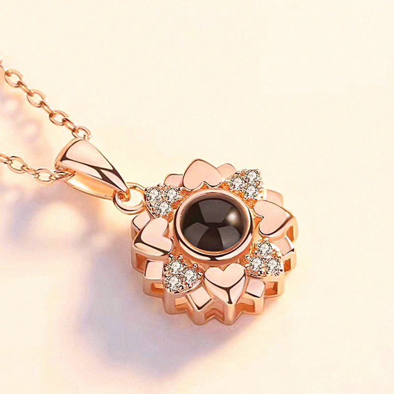 Flower Projection Charm Necklace