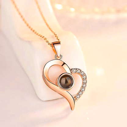 Heart-Shaped Custom Photo Projection Necklace