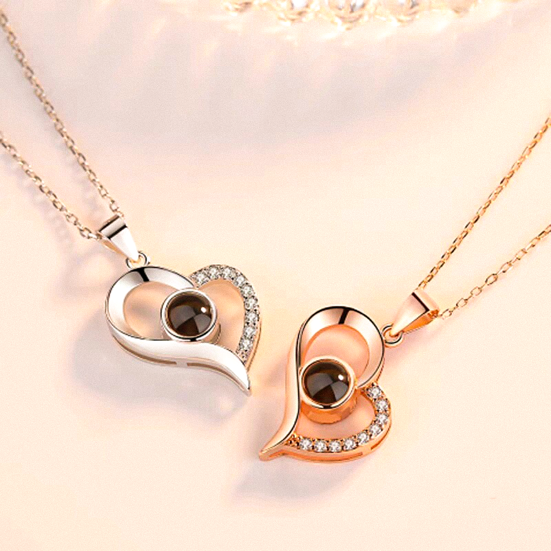 Heart-Shaped Custom Photo Projection Necklace