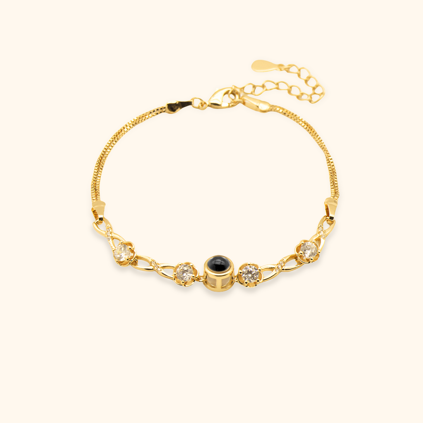 Custom Cubic Zirconia Photo Bracelet