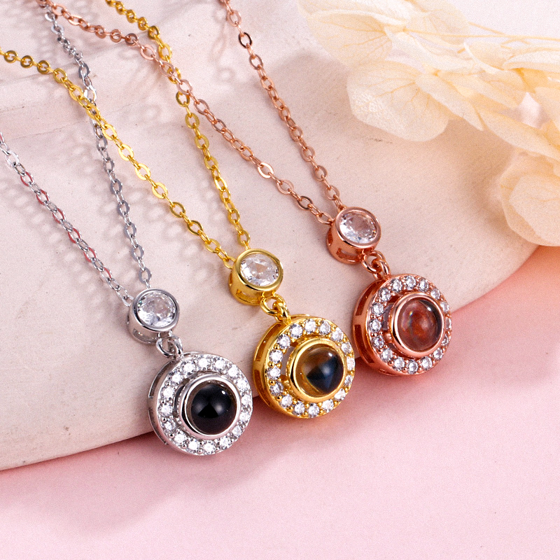 Round Orb Projection Charm Necklace