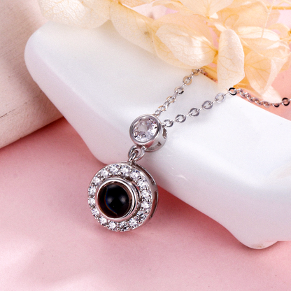 Round Orb Projection Charm Necklace
