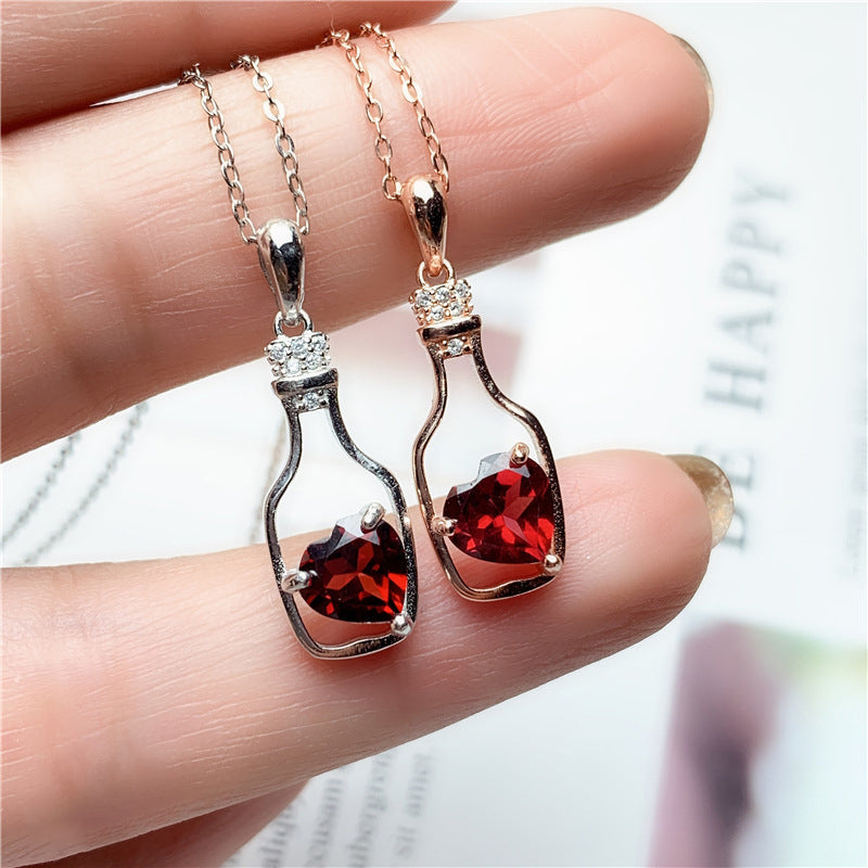 Message in a Bottle Birthstone Necklace