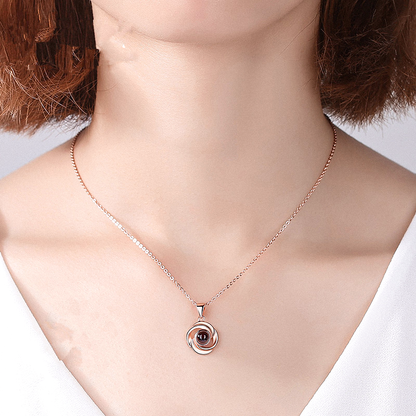 Swirl Projection Charm Necklace