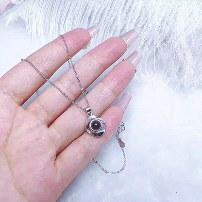 Swirl Projection Charm Necklace