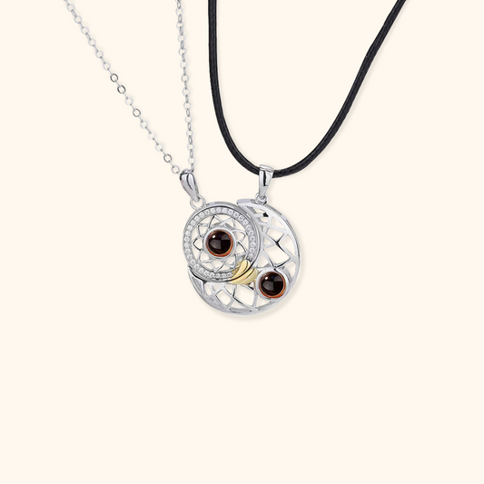 Sun and Moon Couple Projection Necklace