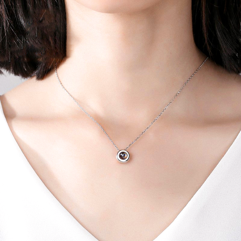 Sphere Projection Charm Necklace