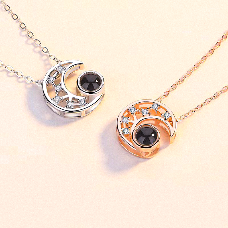 Moon Projection Charm Necklace